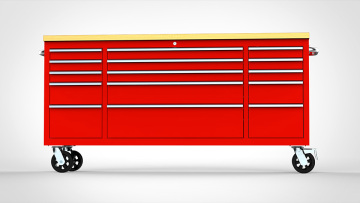 Safewell 72Inch 15 Drawer Red Pre-Coated Tool Cabinet
