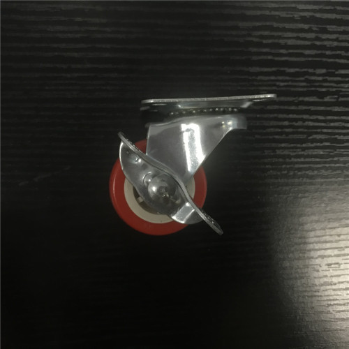 1,5-дюймовый пластинчатый поворотный ПВХ материал с тормозом Small Caster