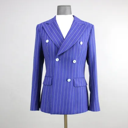 Customized stripes plus size ladies suit 2 piece elegant professional suit for ladies