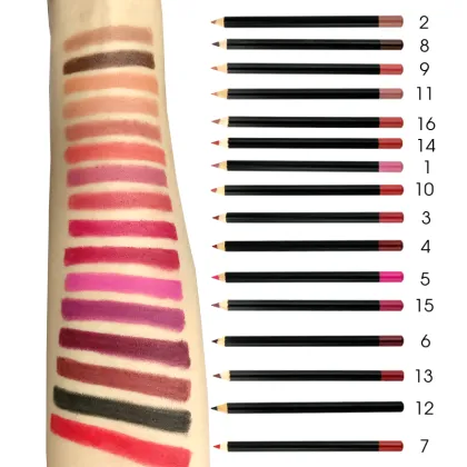 Custom Private Label Matte Black Dark Brown Lip Liner Kit - High Pigment OEM Lip Pencil Manufacturer