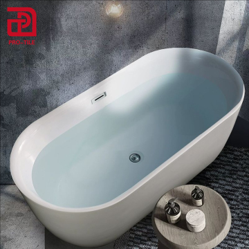 Modern Free-Standing Acrylic Soaking White Bath Tub