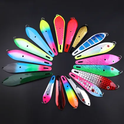 Sea Fishing Spoon Lure 4'' 100mm 27g Stainless Steel Trolling Lure N6