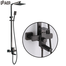 Black Stainless Steel Thermostatic Shower Faucet Set