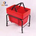 Powder Coating Supermarket Metal Shopping Basket Holder