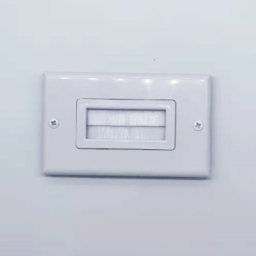 American Standard Gang Flush Brush Wall Plate for Cable Entry