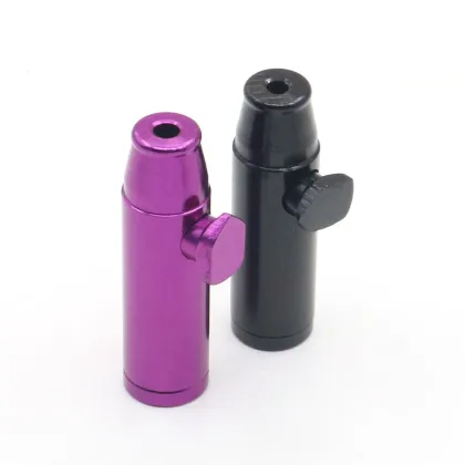 Manufacturer hot spot 53mm flat bullet shaped metal snuff bottle aluminum alloy portable snuff bottle