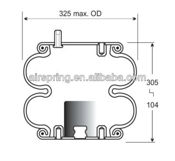Double convoluted air spring firestone W01-358-7403/22