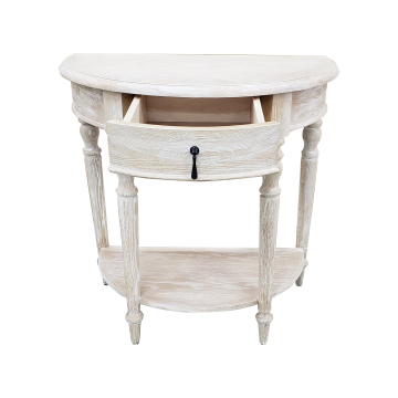 High-End White Oak Wooden Table with Storage Shelf - Great Price for Living Room Decor