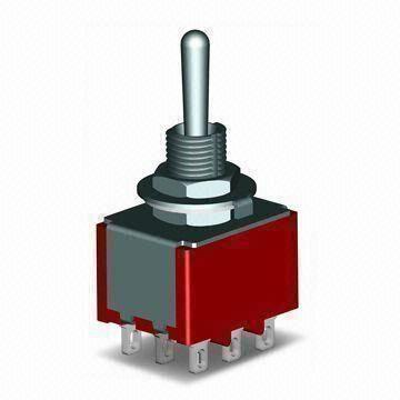 9-pin On-on Toggle Switch with Rating of 250V AC/2A and SPDT/SPST/DPDT/DPST