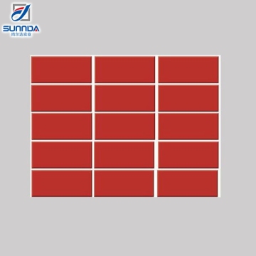 75x150mm building materials bright red subway tiles for interior wall decoration