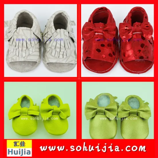 Factory price 2015 high quality Korea sweet color bow and tassels sandals cow leather wholesale of childrens shoes