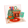 Karácsonyi kandalló zenei pop-up üdvözlőlap