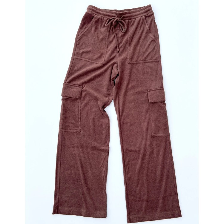 Terry cloth beach towel pants for women