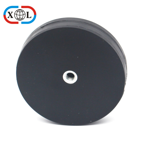 Neodymium Rubber Coated Magnet with Internal Thread