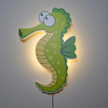 Pull Cord Switch Decorative Sea Horse Wall Light