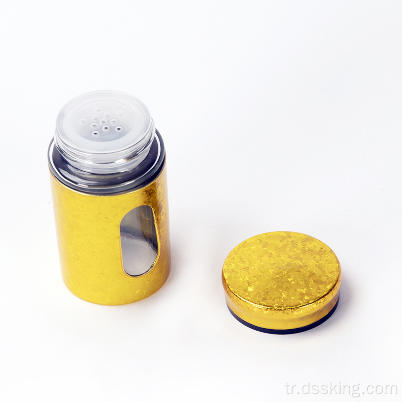 Plastik baharat jar mini teneke kutu için marbl bahar jar seti