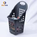 Retail Store Red Color Wheeled Shopping Basket