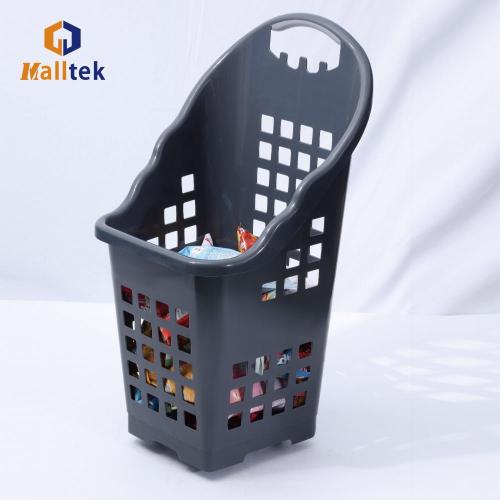 Large capacity supermarket plastic shopping trolley basket