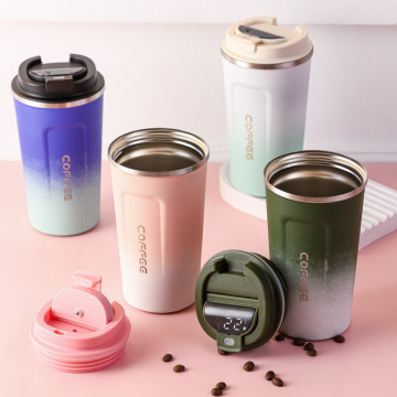 380Ml 510Ml Smart Temperature Display Stainless Steel Coffee Cup Double Wall Travel Office Coffee Vacuum Cup With Lid