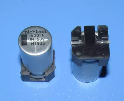 Nichicon Aluminum Organic Polymer Capacitors SMD UH 420uF 50V 12X20mm