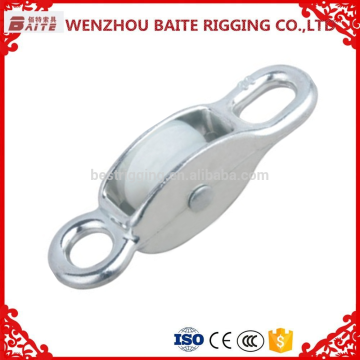 Zinc Alloy Nylon Single / Double negative offset Rigid Pulley Belt / Rope pulley wheel
