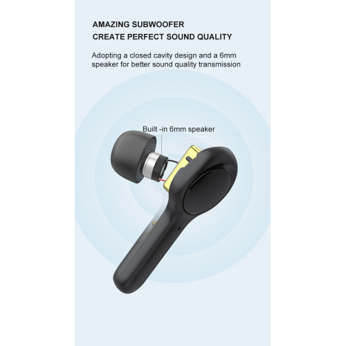 Earphones HiFi Stereo Cordless Earbuds with Microphone