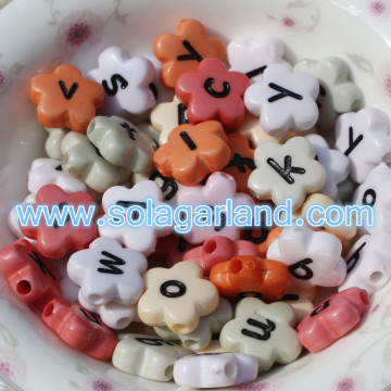 4.5*11MM Flower Shape Lower Case Alphabet Letter Beads