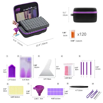 Histone Histone 60/120/240 Grids Diamond Painting Storage Box Set with Accessories