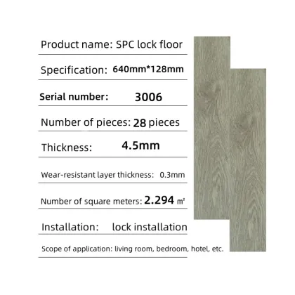 Wear Resistant Waterproof Click Wood Grain Flooring Tiles
