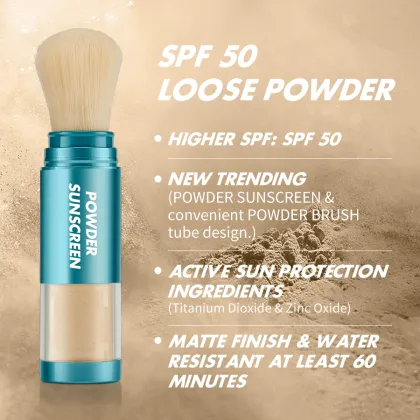 Customizable Private Label Matte Finish Sunscreen Powder SPF 50