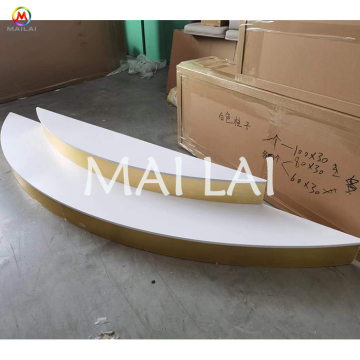 White Acrylic Stage with Golden Edge for Wedding