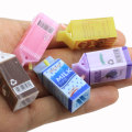 Colorful 3D Milk Box Resin Beads Simulation Drink Packaging DIY Decor Dollhouse Kitchen Toys Keychain Handbag Ornament Parts