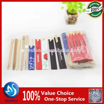 Disposable twins bamboo chopsticks /sticks with half sleeve/full sleeve