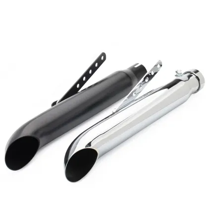 Cafe Racer Exhaust Mufflers: Chrome Plated Chopper Moto Silencers for Harley Davidson, Triumph, Trumpet, and Guzzi Bikes