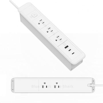 5-Outlets Double Side Recessed Power Strip 65W Fast Charging Furniture Power Outlet
