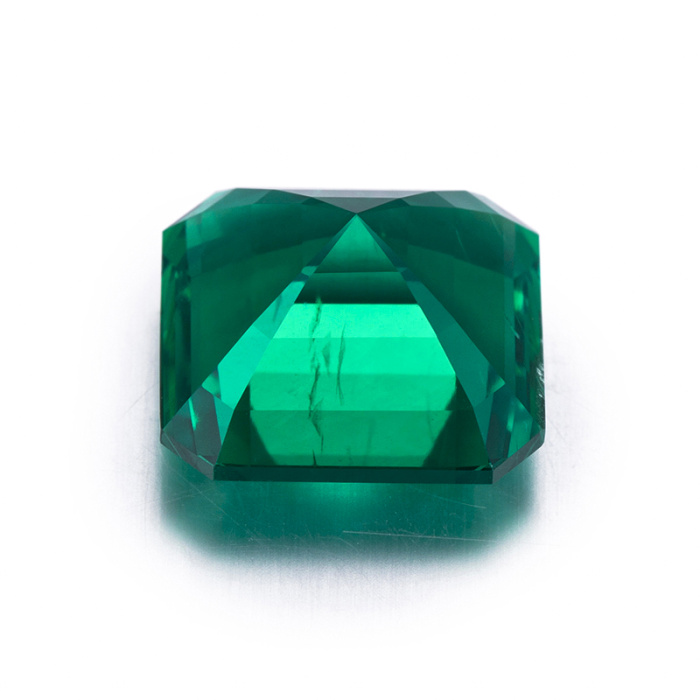 Pasadyang 10x10mm Asscher Lab-Cultivated Emerald