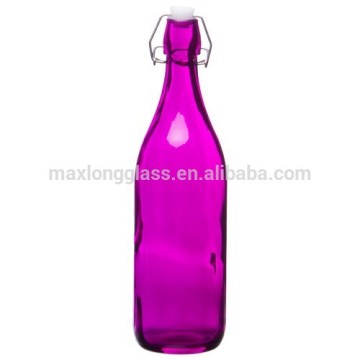 Red color Glass bottles with air tight lid