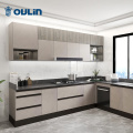 Melamine Cabinets Modern minimalist gray kitchen solid wood kitchen cabinet Factory