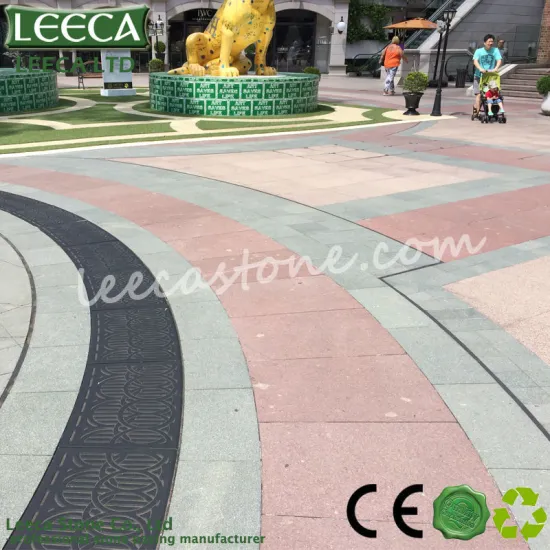 Granite fan pattern paving stone