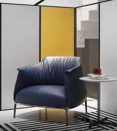 High End Nordic Genuine Leather Recliner Single Sofa