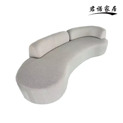 Italian Minimalist Bouclé Crescent Sofa