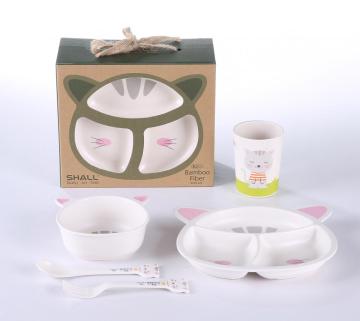 5pcs plastic baby feeding set