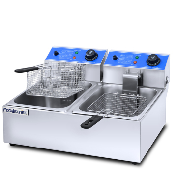 Commercial Gas Deep Fryer with Double Deep Tanks and Baskets