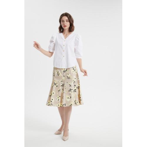 Ladies Cotton Skirt Suit Formal blouse