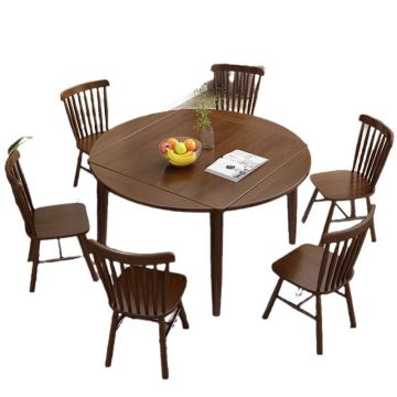 Table à manger ronde extensible en bois récupéré respectueux de l'environnement - Disponibilité des stocks