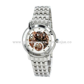 Silver Mechanical Men's Watch with RoHS and CE Marks