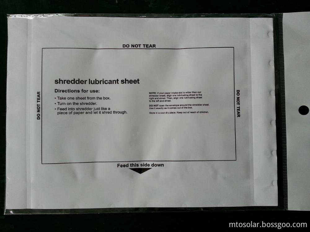 Oil Sheet for Paper Shredder