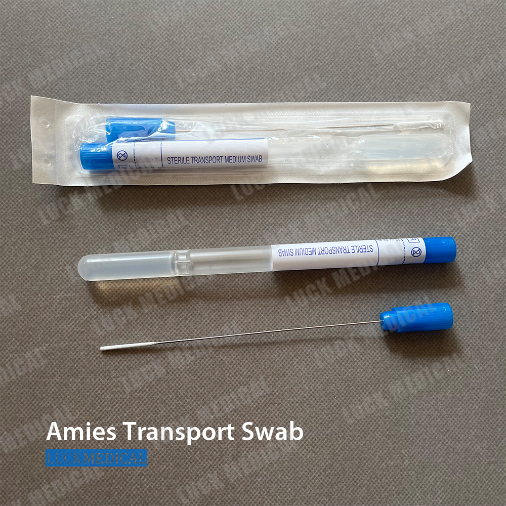 Amostra de swab de transporte na dica de viscose do tubo