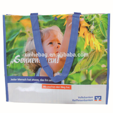 Fancy promotional opp film laminated 100gsm pp woven shopping bag