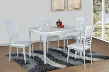 Newest Design Fashion White Metal Dining Set